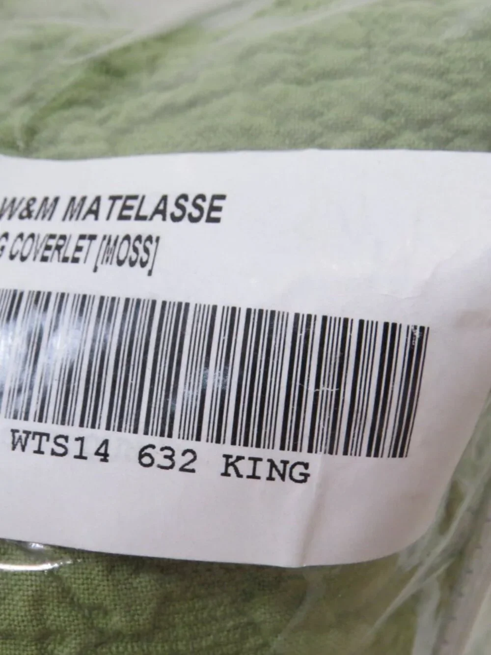 Williamsburg William & Mary Matelasse Coverlet SIZE King Moss Green